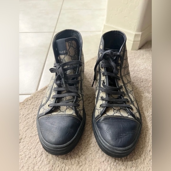 Gucci GG Brooklyn California High Top leather Logo monogram canvas sneakers shoe - Picture 10 of 12